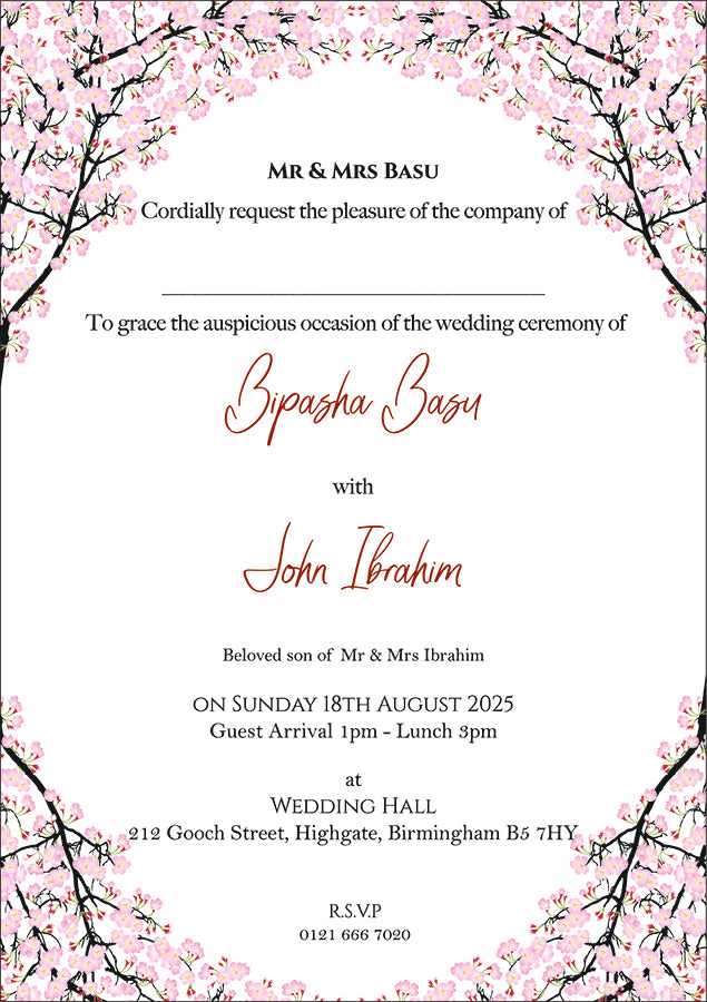 ABC 1065 caricature Floral A5 Invitation