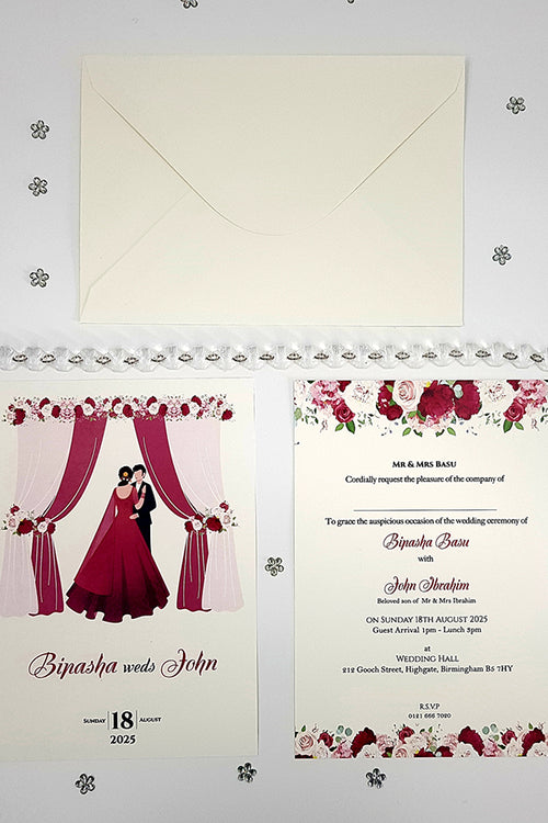 Load image into Gallery viewer, ABC 1066 caricature Floral A5 Invitation
