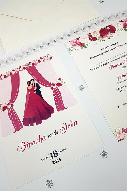 Load image into Gallery viewer, ABC 1066 caricature Floral A5 Invitation
