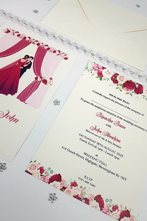 Load image into Gallery viewer, ABC 1066 caricature Floral A5 Invitation
