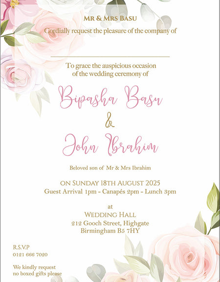 ABC 1068 Floral A5 Invitation