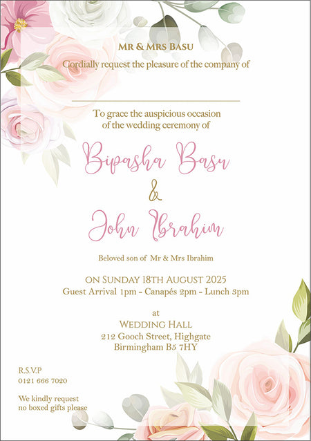 ABC 1068 Floral A5 Invitation