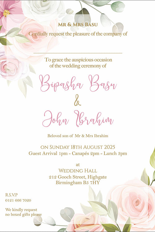 Load image into Gallery viewer, ABC 1068 Floral A5 Invitation
