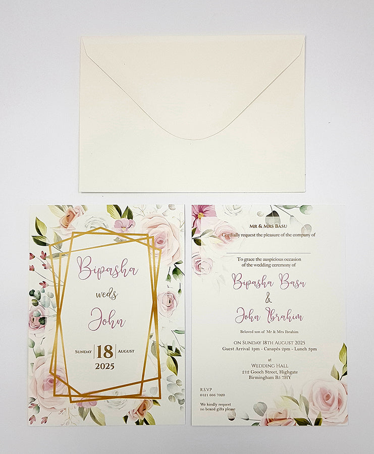 ABC 1068 Floral A5 Invitation