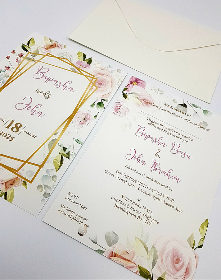 ABC 1068 Floral A5 Invitation