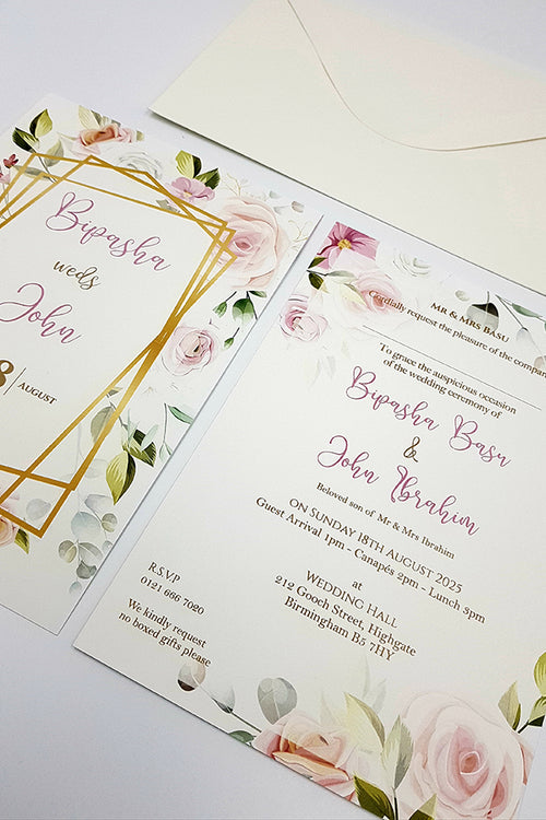 Load image into Gallery viewer, ABC 1068 Floral A5 Invitation
