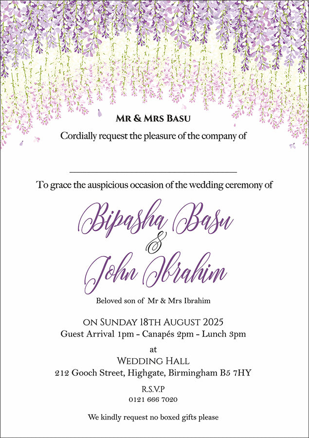 ABC 1069 caricature Floral A5 Invitation