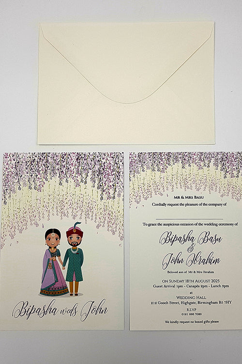 Load image into Gallery viewer, ABC 1069 caricature Floral A5 Invitation
