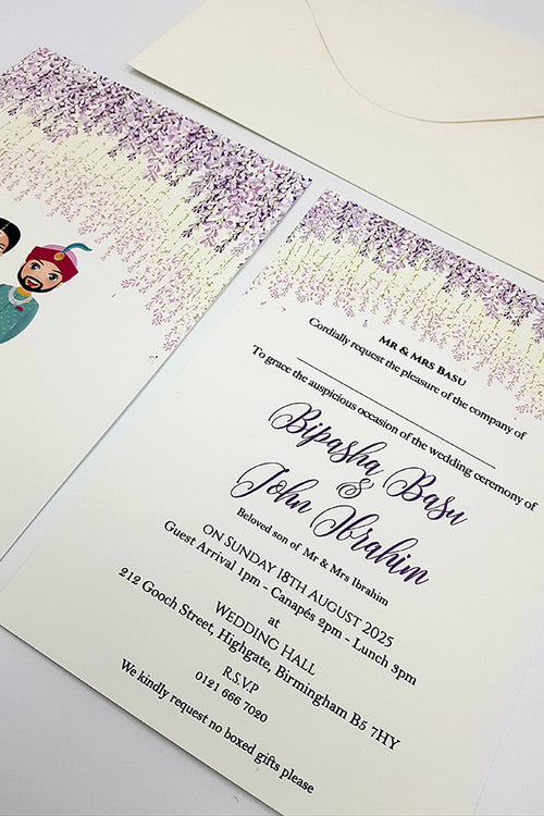 Load image into Gallery viewer, ABC 1069 caricature Floral A5 Invitation
