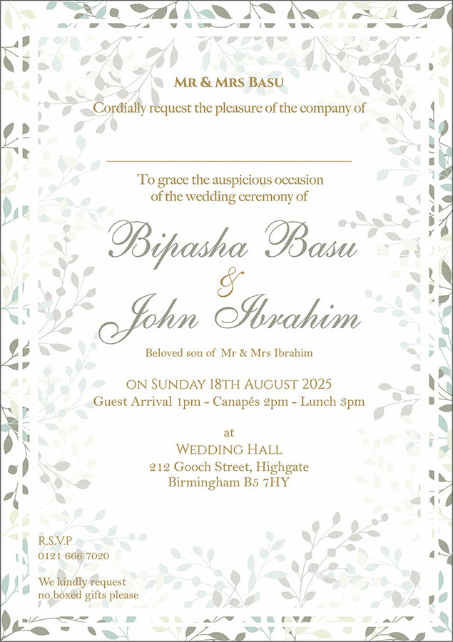 ABC 1070 Floral A5 Invitation