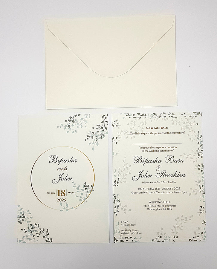 ABC 1070 Floral A5 Invitation