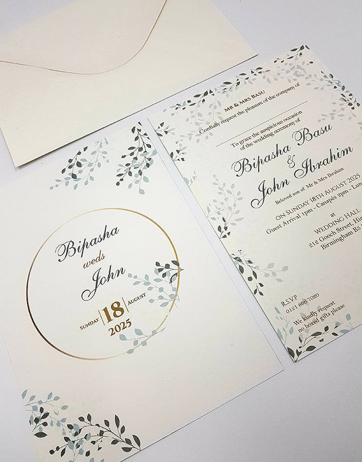 ABC 1070 Floral A5 Invitation