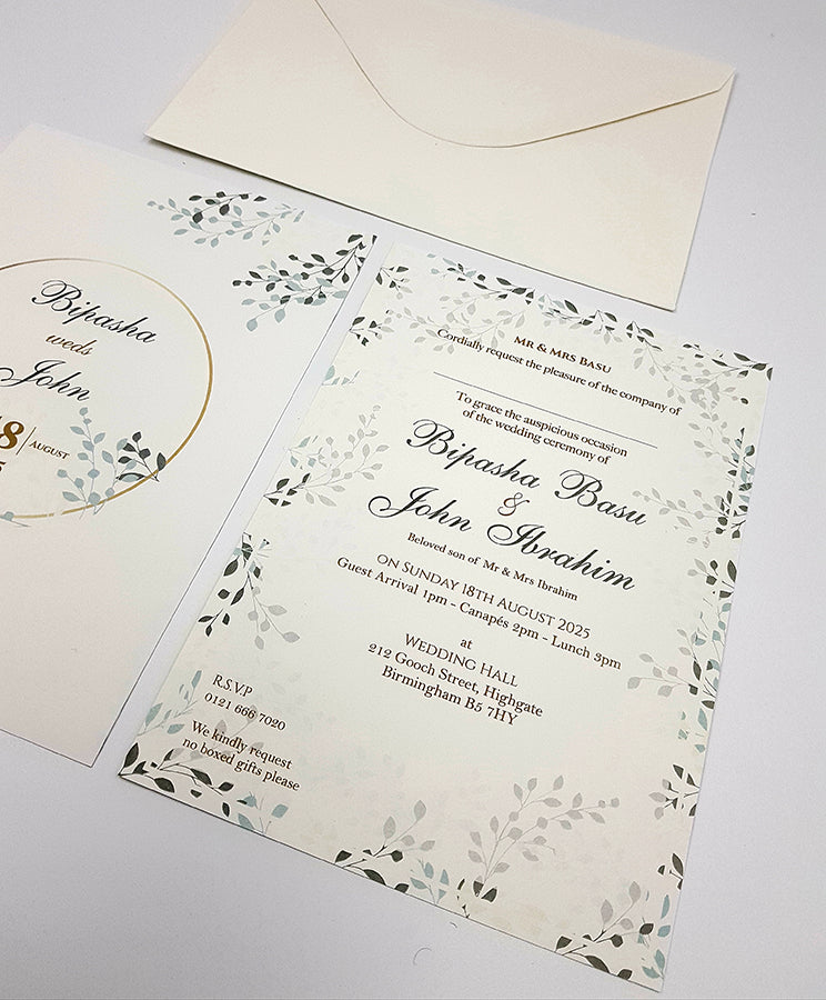 ABC 1070 Floral A5 Invitation