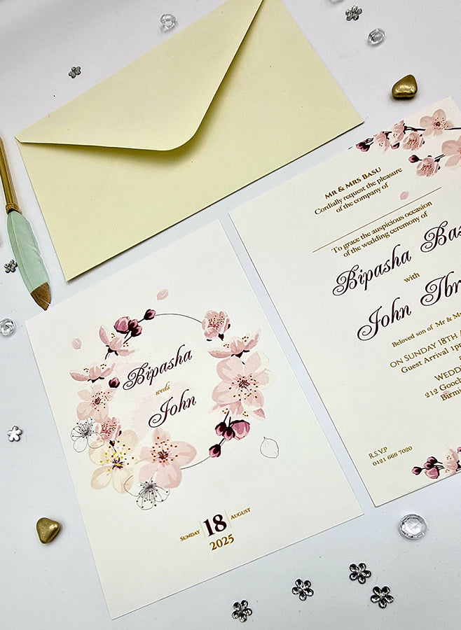 ABC 1079 Floral A5 Double Sided Invitation