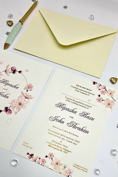 Load image into Gallery viewer, ABC 1079 Floral A5 Double Sided Invitation
