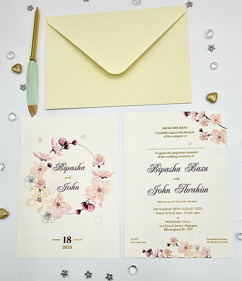 ABC 1079 Floral A5 Double Sided Invitation