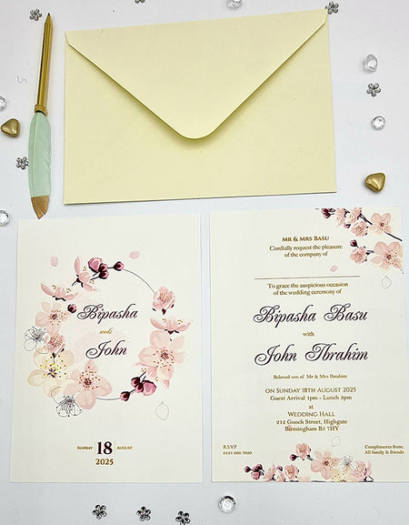 ABC 1079 Floral A5 Double Sided Invitation