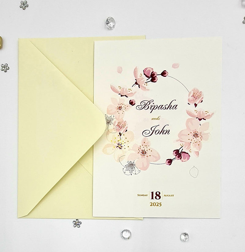 ABC 1079 Floral A5 Double Sided Invitation