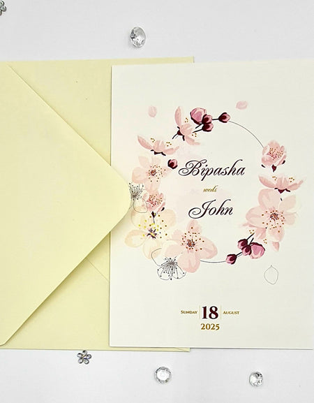ABC 1079 Floral A5 Double Sided Invitation