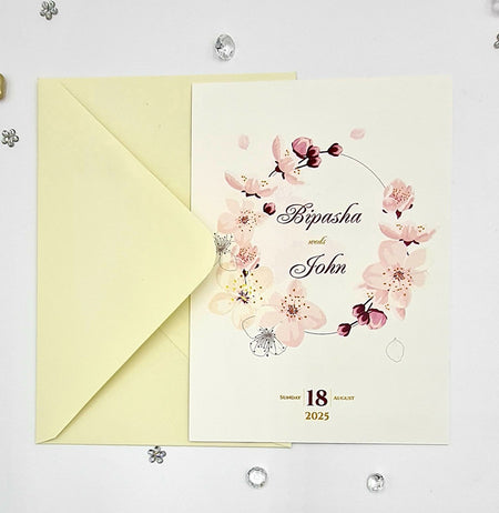 ABC 1079 Floral A5 Double Sided Invitation