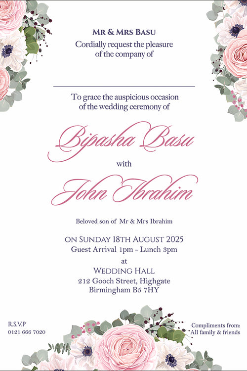 Load image into Gallery viewer, ABC 1080 Floral A5 Double Sided Invitation
