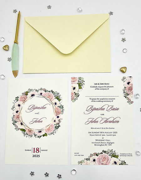 ABC 1080 Floral A5 Double Sided Invitation