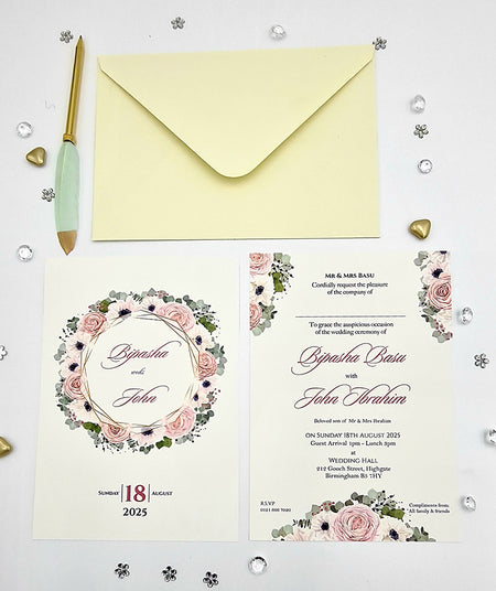ABC 1080 Floral A5 Double Sided Invitation