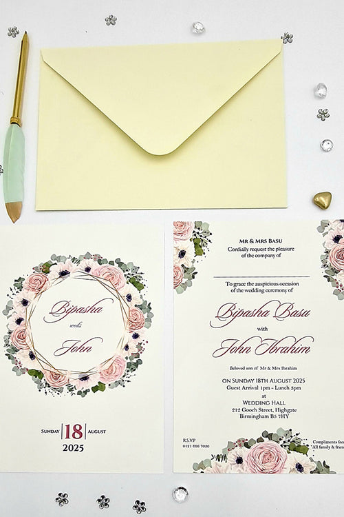 Load image into Gallery viewer, ABC 1080 Floral A5 Double Sided Invitation
