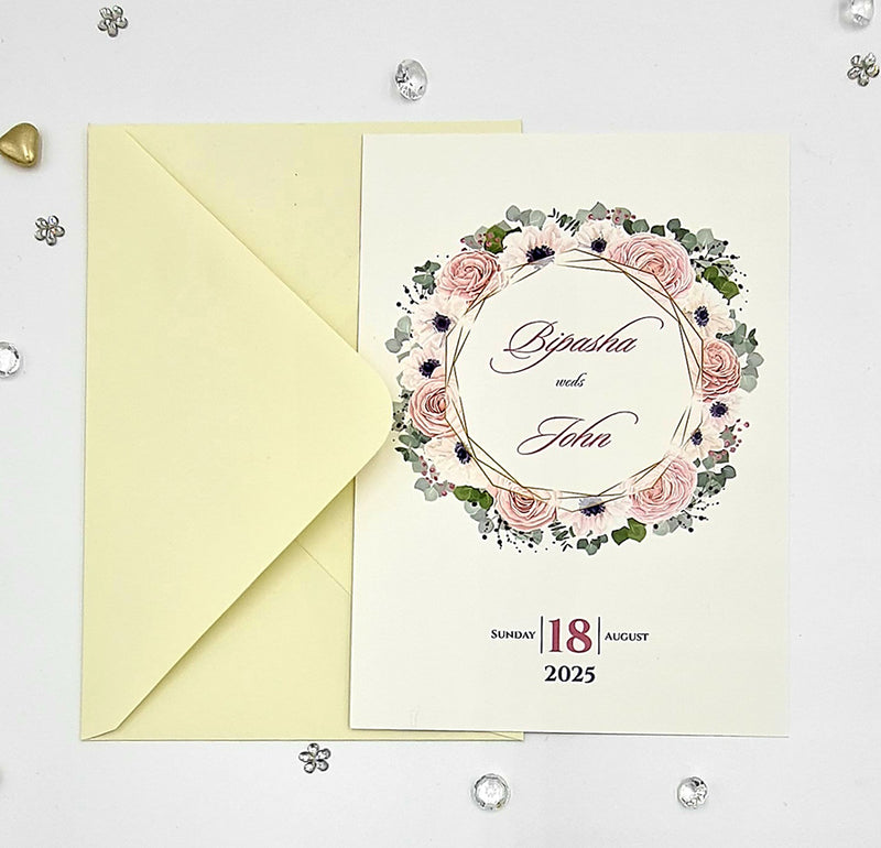 ABC 1080 Floral A5 Double Sided Invitation