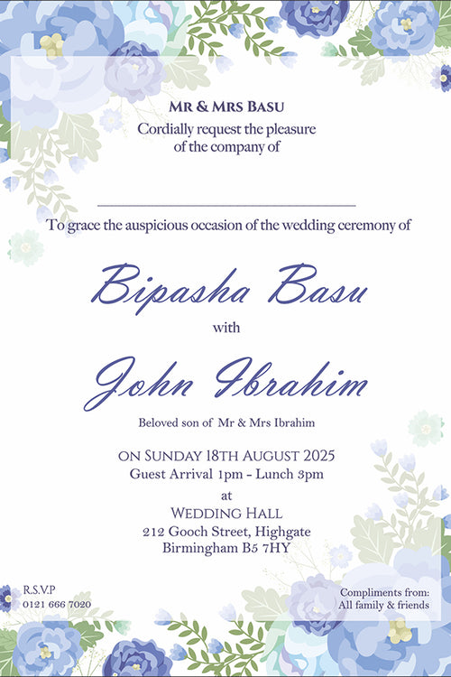 Load image into Gallery viewer, ABC 1131 Floral A5 Double Sided Invitation
