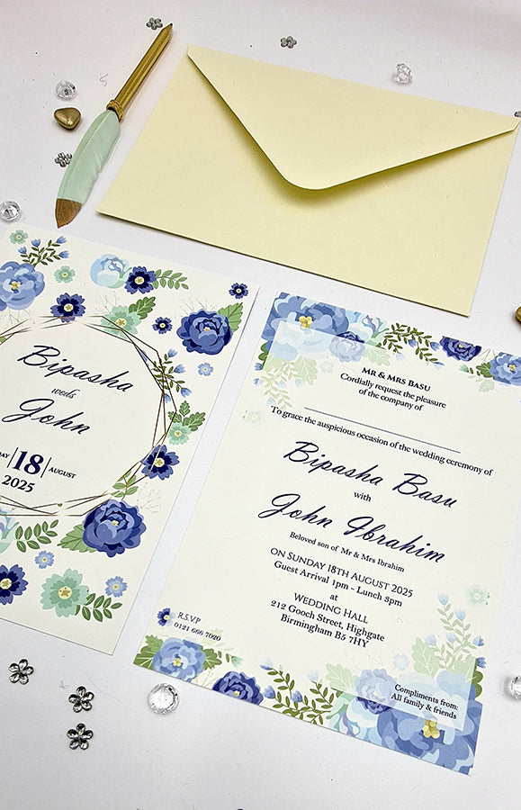 ABC 1131 Floral A5 Double Sided Invitation