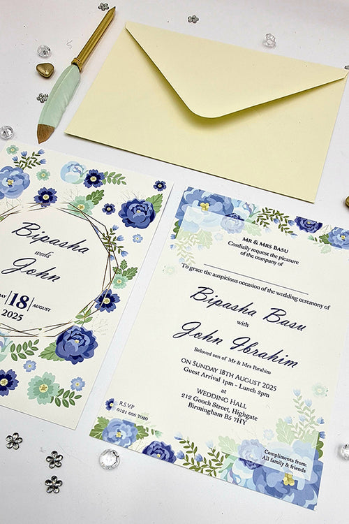 Load image into Gallery viewer, ABC 1131 Floral A5 Double Sided Invitation
