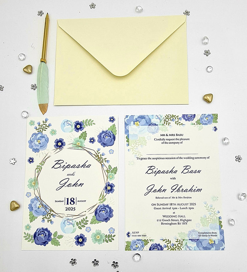 ABC 1131 Floral A5 Double Sided Invitation