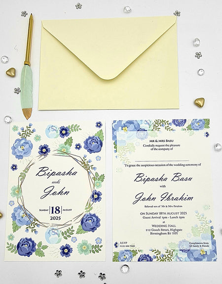 ABC 1131 Floral A5 Double Sided Invitation