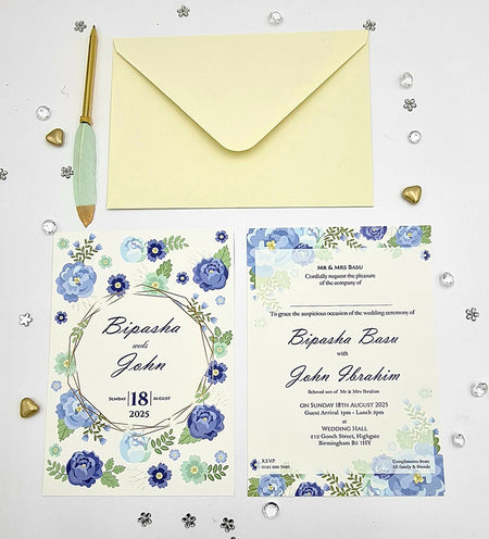 ABC 1131 Floral A5 Double Sided Invitation