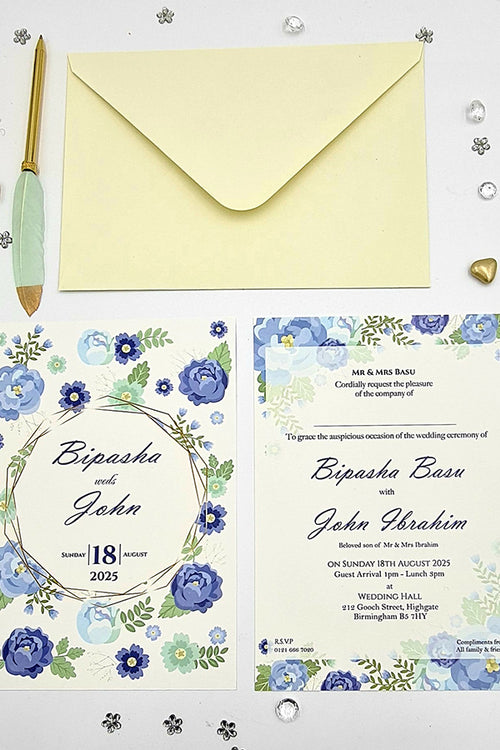 Load image into Gallery viewer, ABC 1131 Floral A5 Double Sided Invitation
