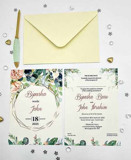 ABC 1132 Floral A5 Double Sided Invitation