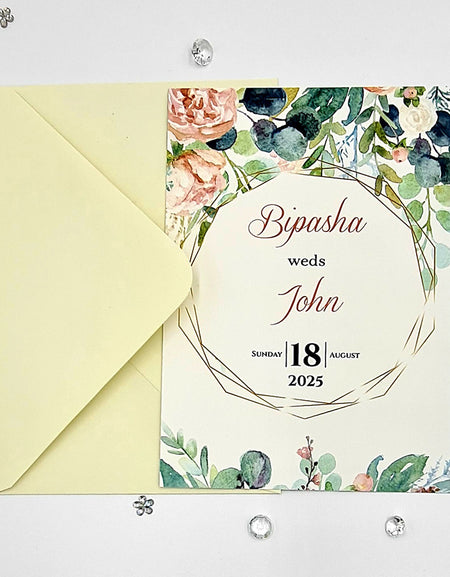 ABC 1132 Floral A5 Double Sided Invitation