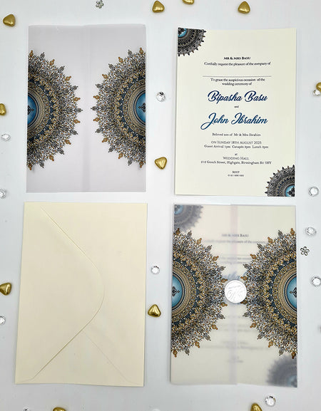 Majestic Mandala Print Translucent Vellum Invitation ABC 1084