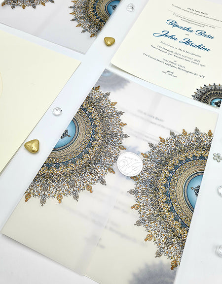 Majestic Mandala Print Translucent Vellum Invitation ABC 1084