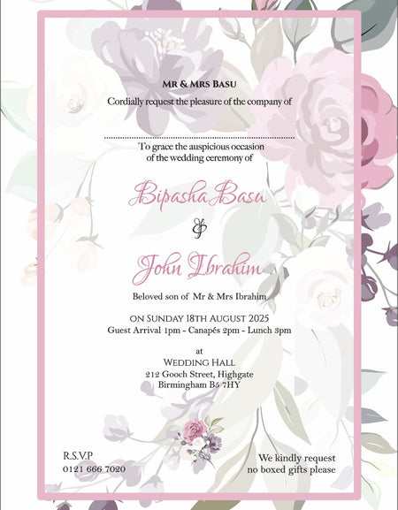 ABC 1104 Floral A5 Invitation