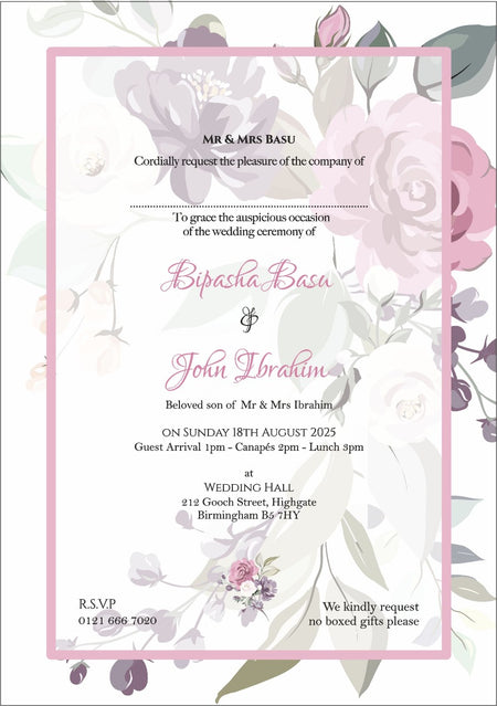 ABC 1104 Floral A5 Invitation