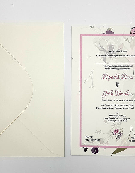 ABC 1104 Floral A5 Invitation