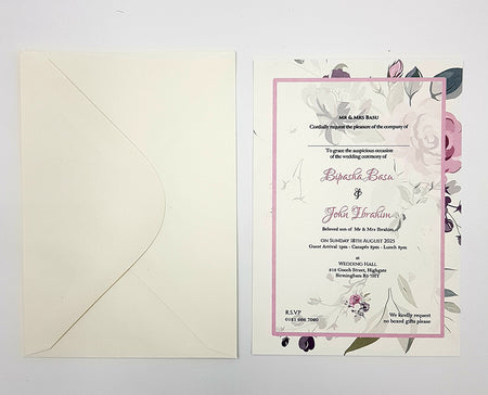 ABC 1104 Floral A5 Invitation