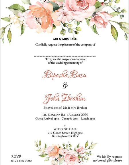 ABC 1105 Floral A5 Invitation