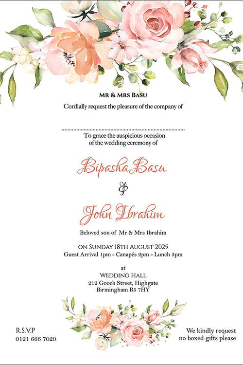 Load image into Gallery viewer, ABC 1105 Floral A5 Invitation
