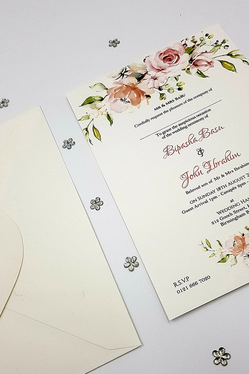 Load image into Gallery viewer, ABC 1105 Floral A5 Invitation
