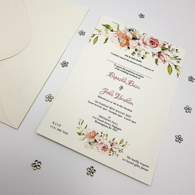 ABC 1105 Floral A5 Invitation