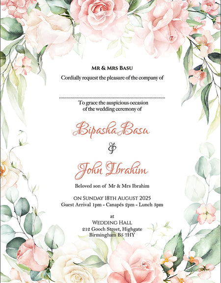 ABC 1106 Floral A5 Invitation