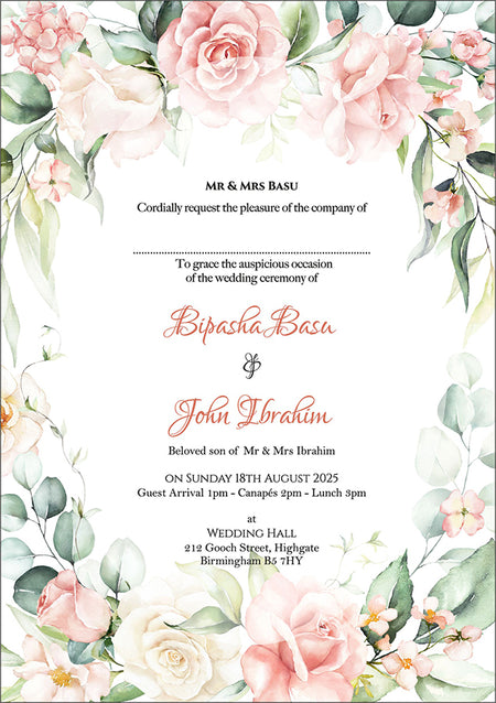 ABC 1106 Floral A5 Invitation